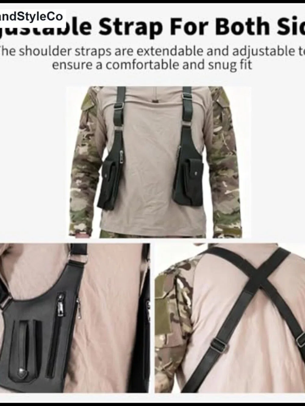 Men's Anti-Theft Leather Shoulder Bag Adjustable Crossbody Multi-Pocket Travel